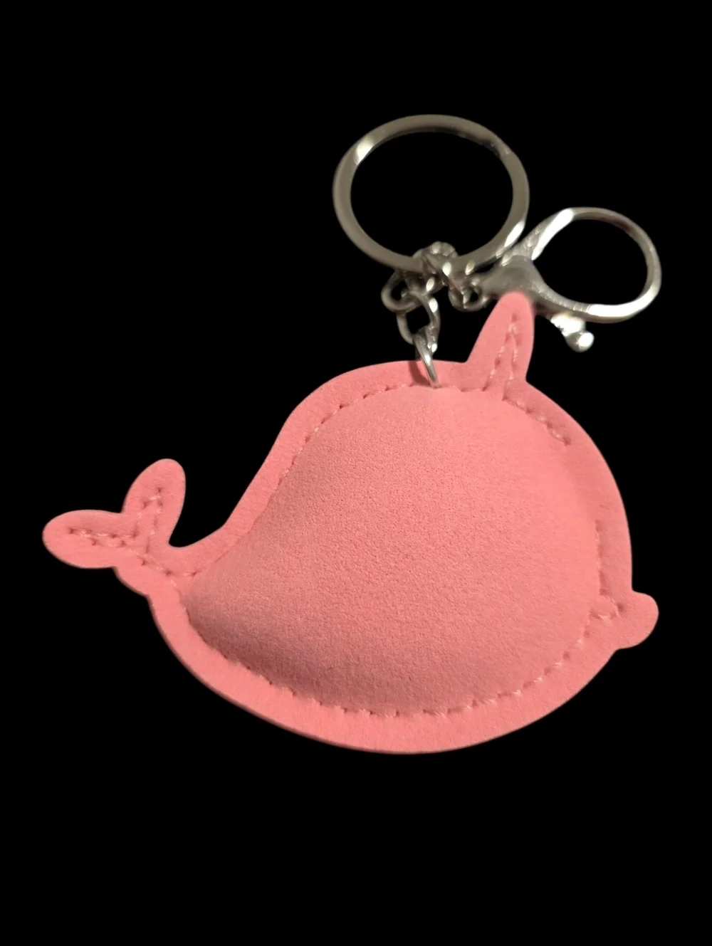 Pink Rhinestone Narwhal Bag Charm Keychain